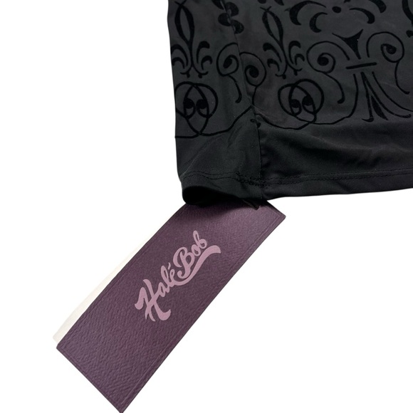 Hale Bob Black Velvet Bell Sleeve Mini Dress Size Small - Picture 4 of 13